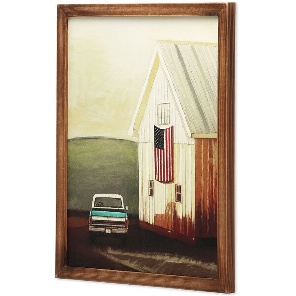 Barn With Flag Wood Wall Decor Open Road Brands ShopORB